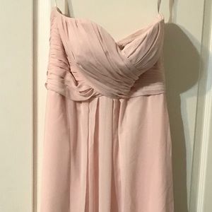 Floor Length Blush Pink Bridesmaid Dress